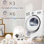 Wool Dryer Balls (6-Pack) – 100% Organic New Zealand Wool, Natural Fabric Softener, Reusable, Reduces Wrinkles & Drying Time, Eco-Friendly, Lint-Free, Chemical-Free Alternative to Dryer Sheets