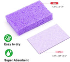 12 - Pack Non-Scratch Scrub Sponges - Sponges for Dishes and Washing Dishes, Cleaning Sponges for Kitchen Home Bathroom Cars, Funny Cut-Outs DIY for Kids (Purple