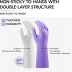 Vgo... Household Cleaning Gloves,Double-layer,Lined Dishwashing Gloves,Long Sleeves for Kitchen,Bathroom Cleaning(TP1117)