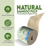 WBM Care Bamboo Toilet Tissue, Strong & Flexible 3-Ply, All Natural Tree Free and Septic Safe Paper Towels, 250 Sheets Each Roll, Total 7500 Sheets, 30 Rolls