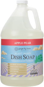 Ginger Lily Farms Botanicals Plant-Based Liquid Dish Soap, Concentrated Formula with Max Grease Cleaning Power, Cruelty-Free, Apple Pear Scent, 1 Gallon (Pack of 4)
