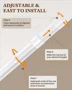 Closet Rod 17-28 IN, Heavy Duty Closet Rods for Hanging Clothes, Adjustable Closet Rods for Wardrobes Storage Laundry RV Bathroom, Easy Install, White