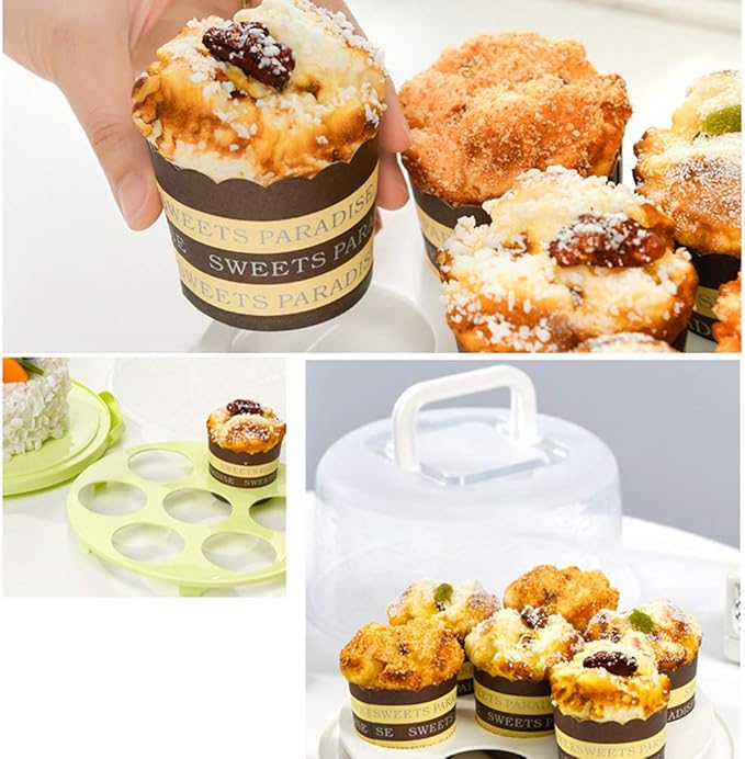 Cake Carrier Storage Container, Cake Carrier With Lid And Handle,Transparent Dome Reusable Airtight Box,Cupcake Saver Cake Holder Serves for Doughnuts Cupcake Parties, Dustproof Food Storage