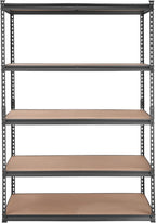 VEVOR Storage Shelving Unit, 5-Tier Adjustable Storage Shelves, 48" L x 24" W x 72" H Heavy Duty Garage Storage Shelves, Metal Shelves for Kitchen Pantry Basement Bathroom Laundry