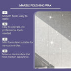 Marble Polishing Wax, Gentle Stone Polish Wax, Ceramic Tile Cleaner for Kitchen, Bathroom and Floors, Durable Shine, Smooth Finish, Marble Care and Protection, Easy to Apply (4Pcs)
