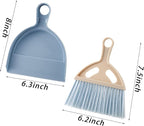 SOUJOY 6 Pack Small Dustpan and Brush Set, Whisk Broom and Dust Pan with Handle, Nesting Tiny Cleaning Broom, Mini Hand Broom and Dustpan Set for Table, Desk, Keyboard, Cars and Pet Nest