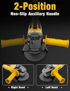 Brushless Angle Grinder, for DEWALT 20V Battery, 4-1/2" Cordless Small Angle Grinder with Auxiliary Handle, 10 Sandpapers, 2 Cutting & 2 Grinding Wheels, Pin Wrench, Lock-on Slide Switch for Polishing