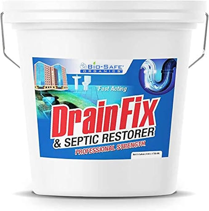 Eco-Friendly Enzyme Drain Cleaner Liquid | Fast-Acting, Safe Enzyme Formula for Septic Tank Treatment | Heavy Duty Clog Remover x Toilet, Sewer Lines, Kitchen Drains | Sewage Odor Neutralizer 5 Gallon