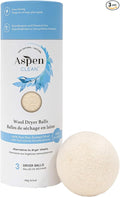 AspenClean | Wool Dryer Balls | 100% Pure New Zealand Wool | Reusable Natural Fabric Softener Alternative | Reduces Drying Time & Static | Pack of 3