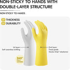 Vgo... Household Cleaning Gloves,Double-layer,Lined Dishwashing Gloves,Long Sleeves for Kitchen,Bathroom Cleaning(TP1117)