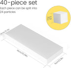 TRENDBOX Melamine Sponges Magic Cleaning Sponges Melamine Foam for Dishes Eraser Sponges for Kitchen (White, 6.3x2.4x0.7 Inch (Pack of 40))