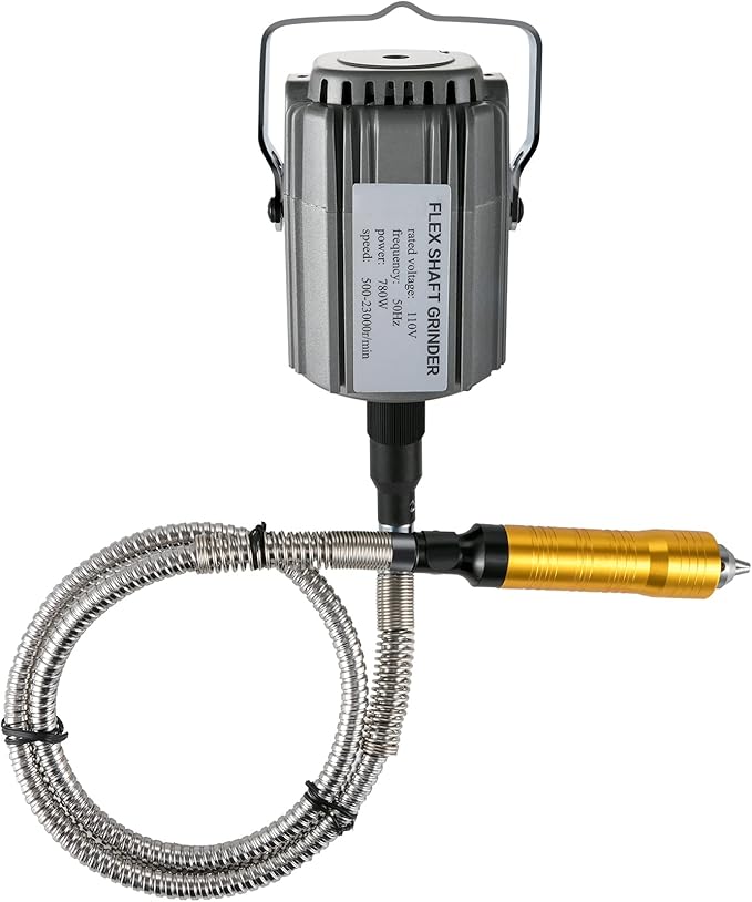 VEVOR Flex Shaft Grinder 780W Rotary Tool 500-23000RPM Rotary Carver with 1/4" 3-Jaw Chuck & Stepless Speed Foot Pedal Hanging Grinding Machine 131PCS Accessories for Jewelry Polishing Grinding DIY