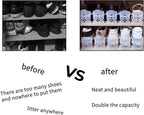 10 Pieces Shoe Slot Organizer, Double Layer Adjustable Shoe Rack Storage Rack, Saving Space in Wardrobe and Shoe Cabinet (Clear)