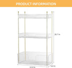 Akinbas 3 Tier Bathroom Organizer Countertop Makeup Perfume Tray Skincare Organizer for Bathroom Dresser Vanity (White)