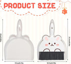 Portable Hand Broom and Dustpan Set, Cute Rabbit Design Portable Mini Broom and Dustpan Set with Durable Brush, Lightweight Dust Pan and Brooms for Desktop Kitchen Small Space Cleaning