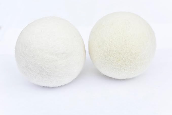 Pack of 2 Wool Laundry Dryer Ball by GK&CO-Reusable Extra Large Premium Natural Fabric Softener, Reduces Clothing Wrinkles, Eco-Friendly~Made of 100% Pure New Zealand Wool~Made in Nepal (2)
