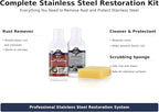 CLEAN MY STEEL – Stainless Steel Rust Stain Remover Kit with Protector – Fast Acting for Commercial Equipment Rust Cleaner for Appliances, Grills & More – Food-Safe Stainless Steel Cleaner (4 oz)