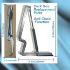 Deck Box Hinge Replacement for Keter Storage Box - Compatible with Most Outdoor Deck Boxes, 1-Piece SOP Part