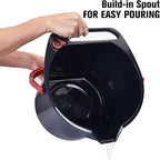 Matthew Cleaning 4.2 Gallon Mop Bucket, Heavy Duty Plastic Cleaning Bucket with Built-in Pour Spout, Mop Holder and Comfort Grip Handle, House and Commercial Cleaning Supplies, 3 Pack Mixed Color