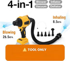 Cordless Compressed Air Duster & Blower Compatible with dewalt 20V MAX Battery (Tool Only), Brushless Motor, 3-Speed Adjustable, 50,000 RPM, LED Light, Portable Inflatable Pump for Cleaning, Camping