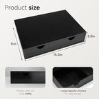 Coffee Pod 15" X 11" X 3" Natural Wood Countertop Organizer Drawer, Counter Top Espresso Tea Bag Station Storage Holder Box, Black