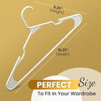 Our Modern Space 30 Pack Adult Plastic Hanger for Shirt Pants Coats Dresses Skirts Suits Jackets - Standard Thick Coat Hanger - Sturdy & Durable Design with Shoulder Grooves Hook - White