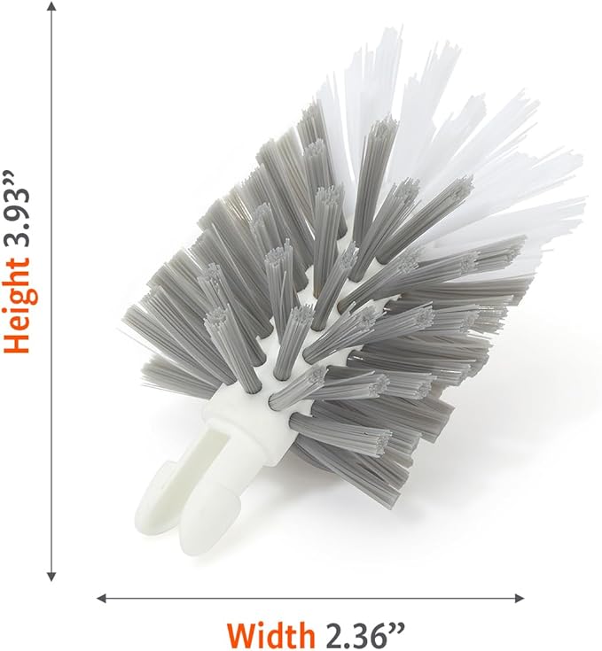 Full Circle Clean Reach Bottle Brush Refill – Replaceable Heads for Deep Cleaning Water Bottles, Baby Bottles, and Tumblers, 2pk