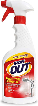 Iron OUT Spray Gel Rust Stain Remover, Remove and Prevent Rust Stains in Bathrooms, Kitchens, Appliances, Laundry, Outdoors, 16 Ounce