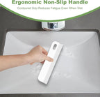 Kitchen Sink Squeegee Samll Silicone Scraper Brush Tool for Countertop Glass Shower Doors Mirrors Bathroom Walls Car Windshield Tiny Windows Compact Soft Clear Tile Window Squeegees 8.6in