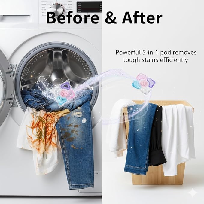 5 in 1 Laundry Beads - 5 in 1 Laundry Pods with Fabric Softener & Scent Beads(70PCS)