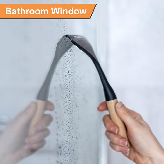 HARFINGTON 2pcs Shower Squeegee 8.7 Inch Length Water Blade Cleaner Tool Household Mirror Squeegee with Hole for Windshield Window Cleaning Glass Door, Blue