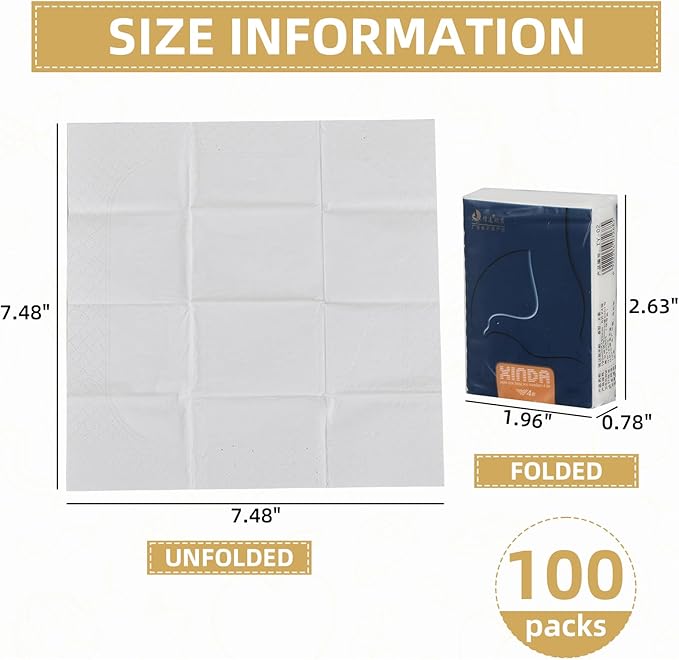 100-Packs Travel Size Facial Tissues, 4-Ply Mini Pocket Tissues, Soft and Unscented