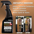 Flitz Instant Brass and Copper Tarnish Remover - 16oz Bottle of USA-Made Organic Rust Remover Spray (No-Rub) - Removes Stains & Oxidation from Glass & Aluminum - Brass Cleaners That Work (2 Pack)