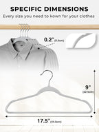 SMARTOR Plastic Hangers 50 Pack, Thin Hangers with 360° Swivel Hook, Non-Velvet Hanger Heavy Duty Clothes Holders for Closet - Durable Adult Hanger, Space Saving Hangars - Gray