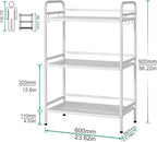 HDANI Storage Shelves, 3-Tier Metal Storage Rack with Shelf,Shelf Organizer,Garage Standing Shelving Unit for Laundry,Bathroom,Kitchen,Pantry,Closet,23.6''W X 13.8''D X 36.2 H'',White