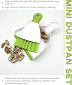 Small Hand Dust Pan and Brush - Small Broom and Dustpan Set, Mini Broom and Dustpan, Compact Dustpans and Brush for Home Cleaning, Sofa, Desk, Guinea Pig Cage, Cat Litter, etc. (Green 3 Set)