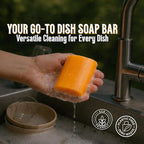 KELEBS 7 Dish Soap Bars | Citrus Essential Oil Formula | Natural & Organic Ingredients | Gentle on Hands | For Plant-Based Kitchens & Light Dishwashing | Biodegradable | No Overpour | Value Pack