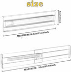 12 Pack Drawer Dividers for Clothes, 3.15" High 11.34"-19.69" Adjustable Expandable Dresser Drawer Organizer, Clear Plastic Separators for Dresser, Baby Clothing, Underwear