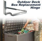 Deck Box Hinge Replacement for Keter Storage Box - Compatible with Most Outdoor Deck Boxes, 1-Piece SOP Part