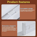 4 Pcs Drawer Dividers for Clothes, 3.15" High 11.34"-19.69" Adjustable Expandable Dresser Drawer Organizer, Clear Plastic Separators for Dresser, Baby Clothing (4, white‌)