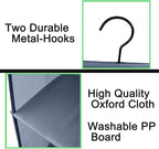 Hanging Closet Organizer and Storage 3-Shelf, Easy Mount Foldable Hanging Closet Wardrobe Storage Shelves, Clothes Handbag Shoes Accessories Storage, Washable Oxford Cloth Fabric, Gray