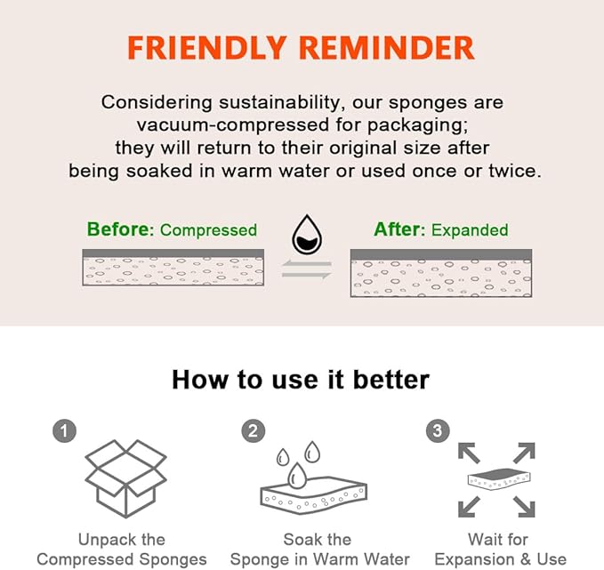 AIDEA Sponges Kitchen, Non Scratch Scrub Sponge, 12Count, Sponges for Non Stick Cookware, Cleaning Sponge for Dishes, Cleans Fast Without Scratching, Cleaning Power for Kitchen, Bathroom, Household