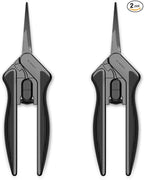 AC Infinity 6.6” Stainless Steel Pruning Shear 2-Pack, Lightweight Ergonomic Design, Straight Precision Blades with Nonstick Teflon Coating for Gardening, Hydroponics, Grow Tents