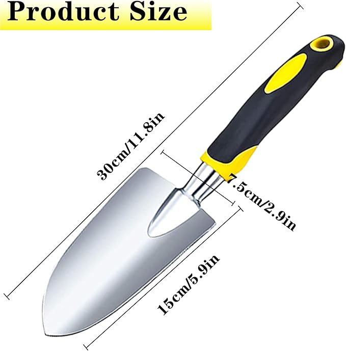 Garden Shovel Garden Hand Trowel, Heavy Duty Gardening Hand Tools with Ergonomic Handle, Rust Resistant Small Garden Spade for Diligent Farmer Soil Excavation, Planting and Transplanting
