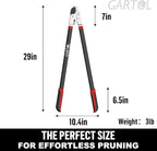 GARTOL Heavy-Duty Anvil Lopper, 29" Tree Pruning Shears, with a Spare SK5 Steel Blade, Compound Action for Effortless Cutting 2″ Branch, Ergonomic Non-Slip Handles, Durable Garden Branch Cutter