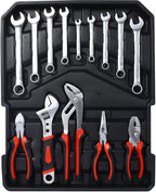 Home Repair Tool Set Kit, Luxebough Mechanics Tool Set with Rolling Tool Box, 4 Drawer Toolbox Storage Case, General Household Tool Kit for Maintenance, Garden, Homeowner, Handyman (970 PCS)