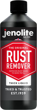 JENOLITE Rust Remover for Metal 17oz (500 ml). Fast‑Acting No‑Drip Thick Liquid Removes Rust to Bare Metal, Industrial Strength. Made in Britain