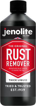JENOLITE Rust Remover for Metal 17oz (500 ml). Fast‑Acting No‑Drip Thick Liquid Removes Rust to Bare Metal, Industrial Strength. Made in Britain