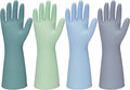 Rubber Kitchen Dishwashing Gloves - 4 Pairs Colorful Reusable Household Cleaning Gloves For Washing Dishes And Cleaning Tasks，Flexible And Durable Waterproof (Medium, Dark Green+Blue+Green+Gray)