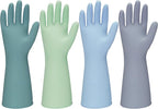 Rubber Kitchen Dishwashing Gloves - 4 Pairs Colorful Reusable Household Cleaning Gloves For Washing Dishes And Cleaning Tasks，Flexible And Durable Waterproof (Small, Dark Green+Blue+Green+Gray)